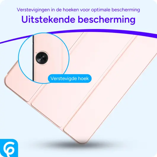 OnePlus Pad Go/Oppo Pad Neo/Air 2 Hoes Luxe Tri-Fold Book Case Kunst Leer Roze afbeelding 2