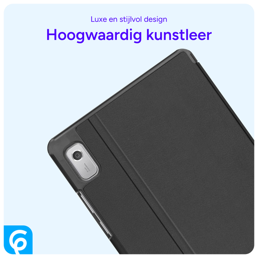 Lenovo Tab P11 Gen 2 Hoes Luxe Tri-Fold Book Case Kunst Leer Zwart afbeelding 7