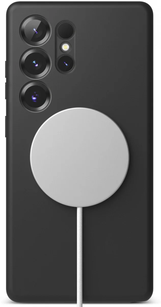 Ringke Silicone Samsung Galaxy S25 Ultra Hoesje MagSafe / Qi2 Back Cover Zwart afbeelding 2