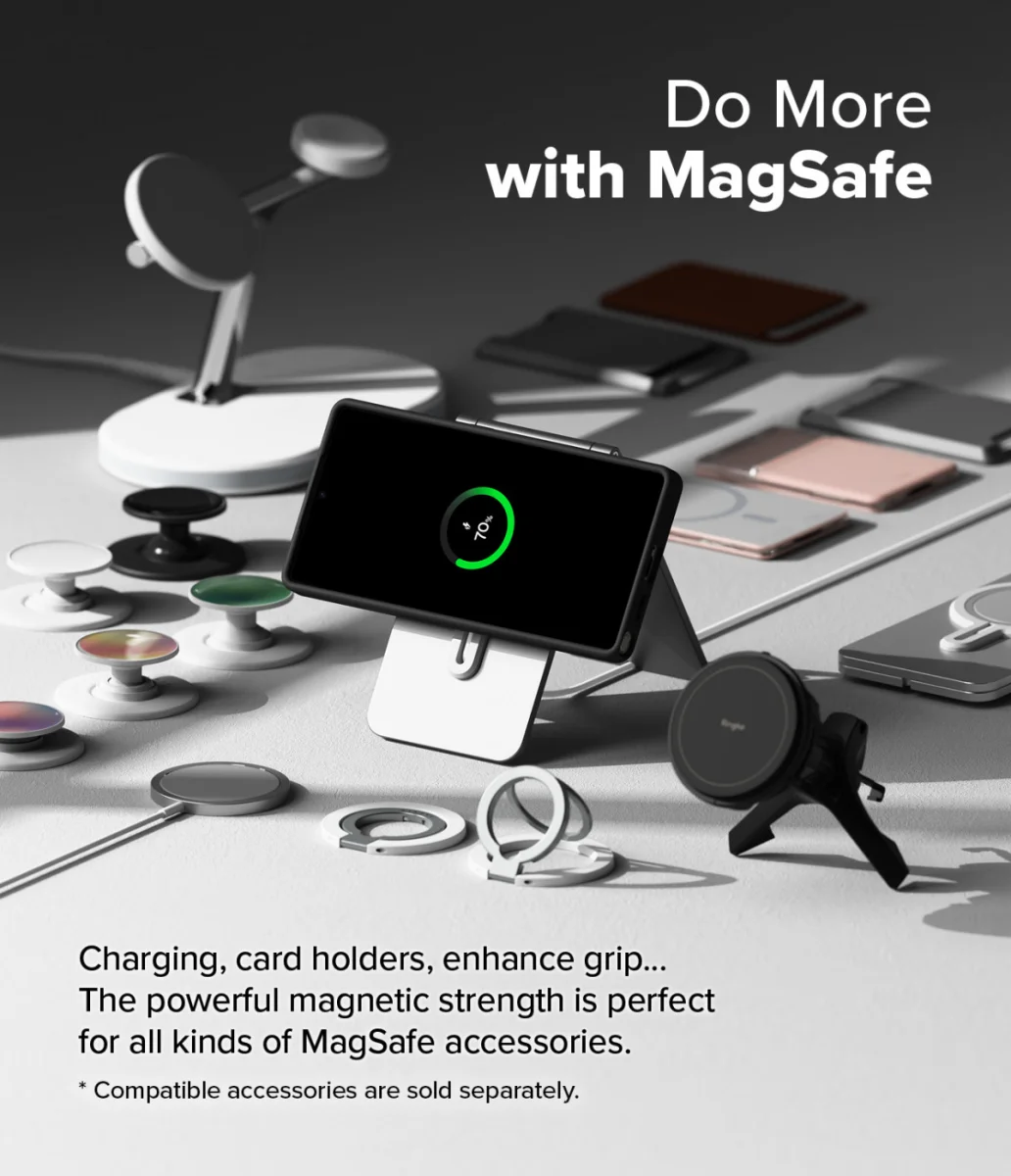Ringke Silicone Samsung Galaxy S25 Ultra Hoesje MagSafe / Qi2 Back Cover Zwart afbeelding 4