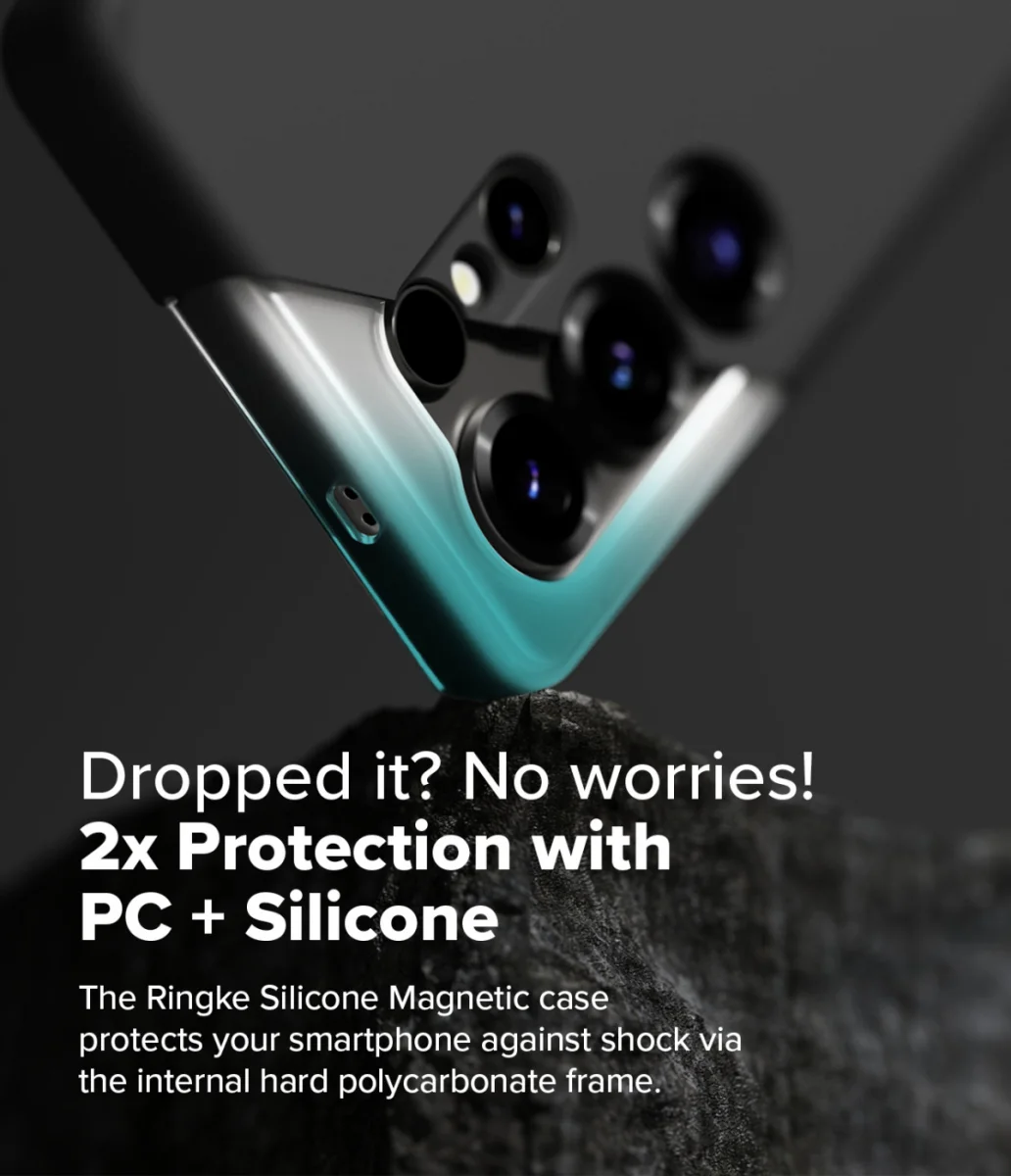 Ringke Silicone Samsung Galaxy S25 Ultra Hoesje MagSafe / Qi2 Back Cover Zwart afbeelding 7