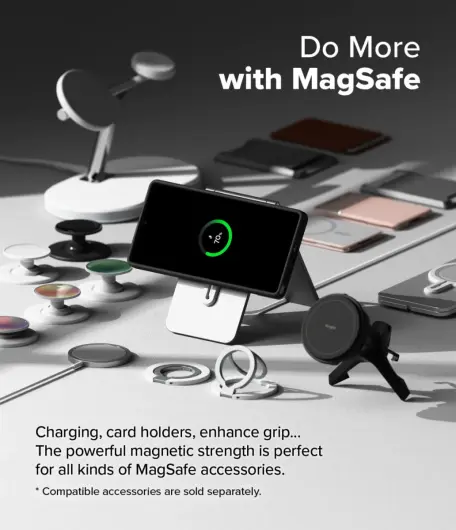 Ringke Silicone Samsung Galaxy S25 Ultra Hoesje MagSafe / Qi2 Back Cover Zwart afbeelding 4