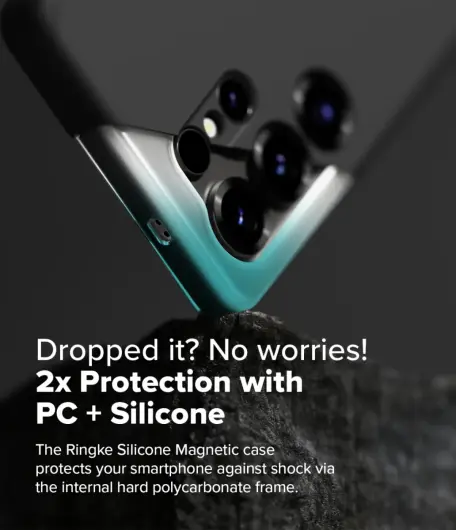 Ringke Silicone Samsung Galaxy S25 Ultra Hoesje MagSafe / Qi2 Back Cover Zwart afbeelding 7