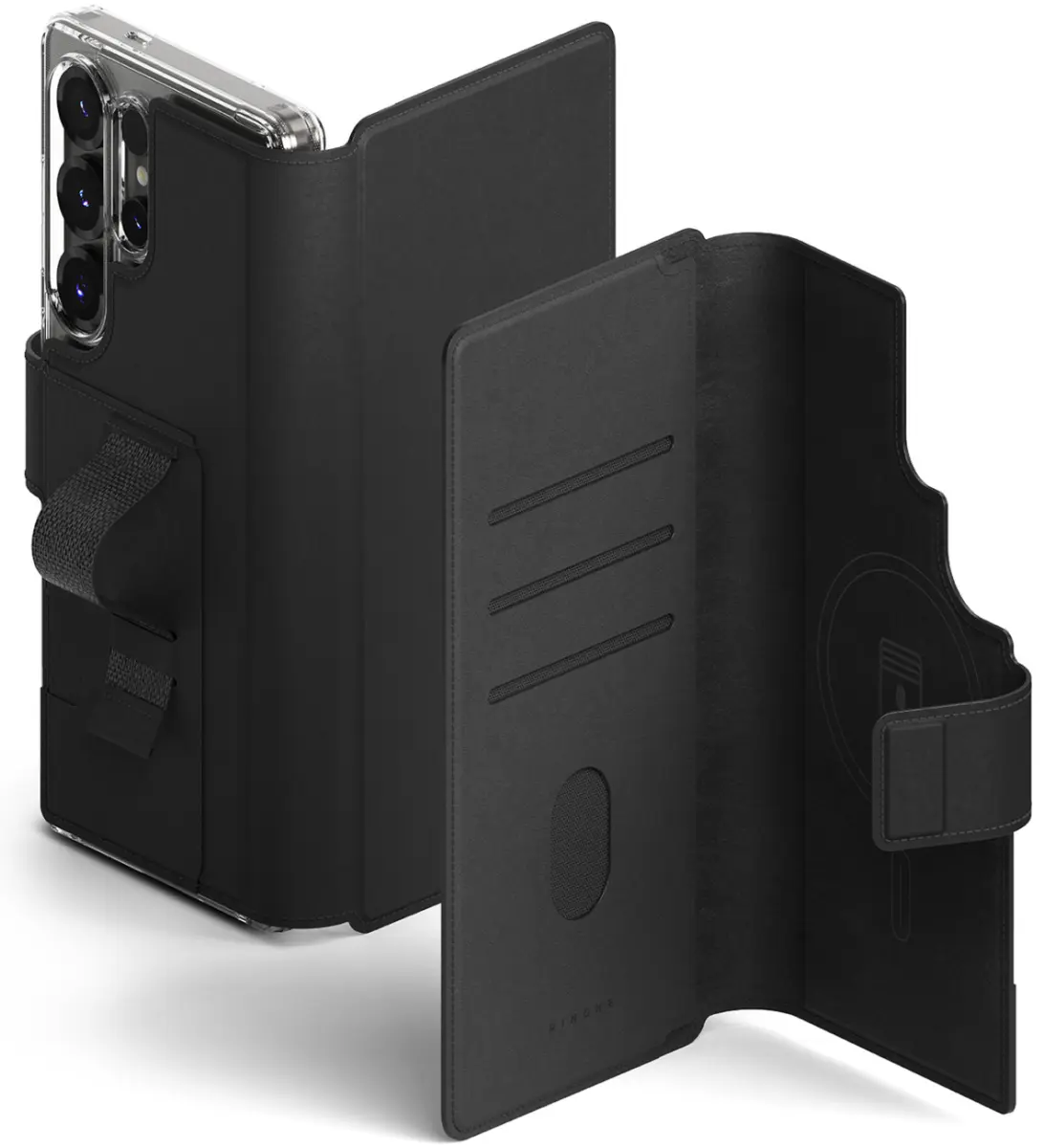 Ringke Folio Grip Wallet Magnetic Samsung Galaxy S25 Ultra Hoesje Zwart afbeelding 1