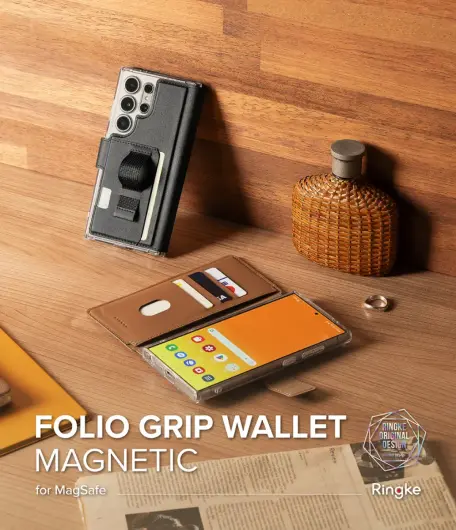 Ringke Folio Grip Wallet Magnetic Samsung Galaxy S25 Ultra Hoesje Zwart afbeelding 13