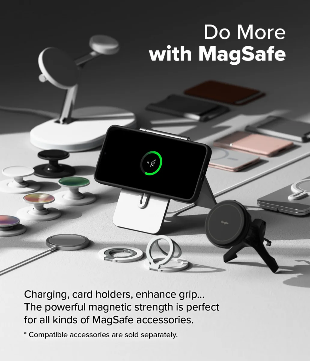 Ringke Silicone Samsung Galaxy S25 Hoesje MagSafe / Qi2 Back Cover Zwart afbeelding 6