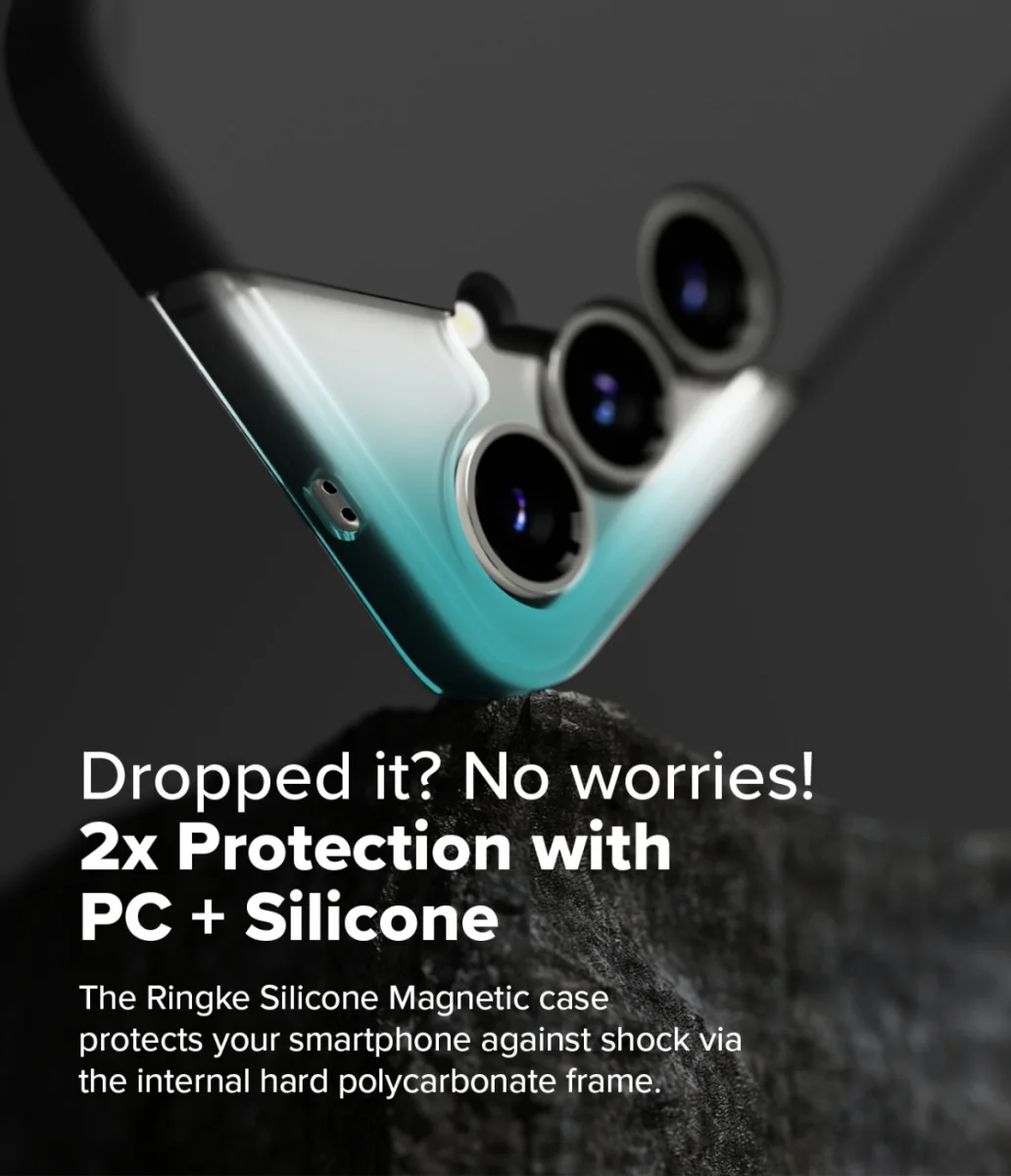 Ringke Silicone Samsung Galaxy S25 Hoesje MagSafe / Qi2 Back Cover Zwart afbeelding 7