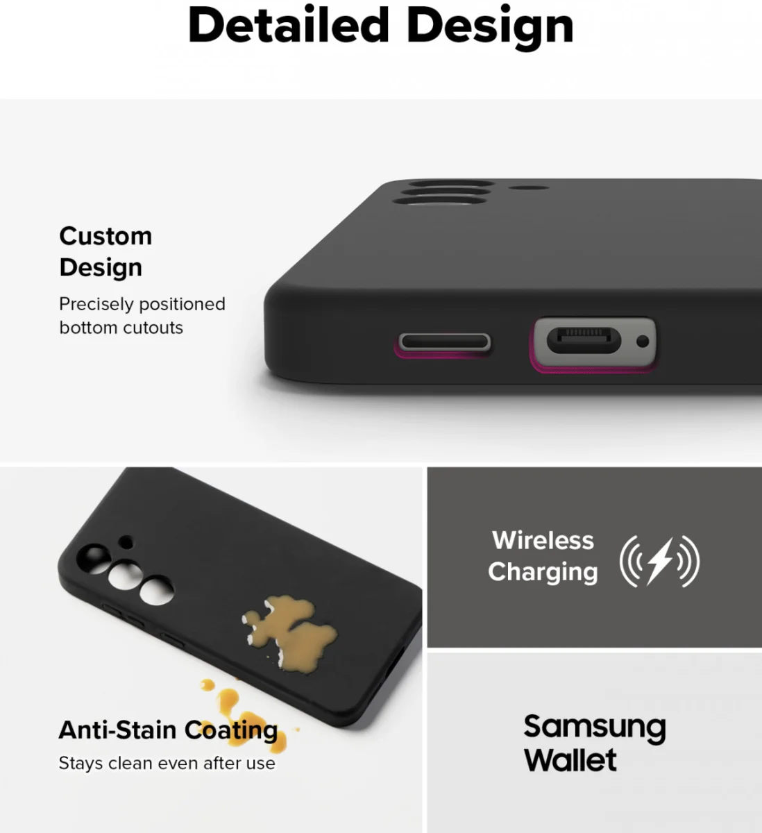 Ringke Silicone Samsung Galaxy S25 Hoesje MagSafe / Qi2 Back Cover Zwart afbeelding 9