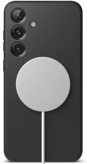 Ringke Silicone Samsung Galaxy S25 Hoesje MagSafe / Qi2 Back Cover Zwart afbeelding 2