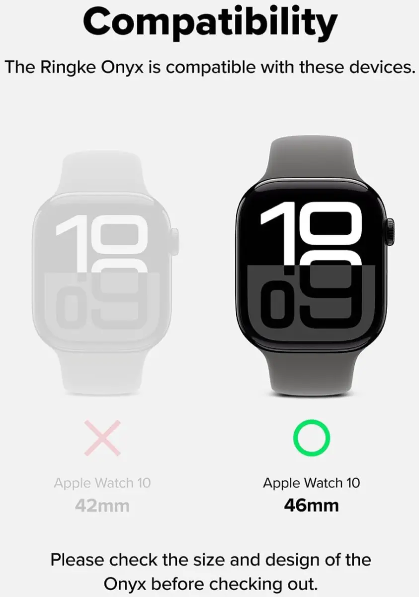 Ringke Onyx - Apple Watch 10 46MM Hoesje - Bumper Case Zwart afbeelding 2