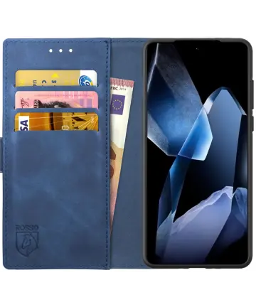 Rosso Element OnePlus 13R Hoesje Book Case Wallet Blauw Hoesjes