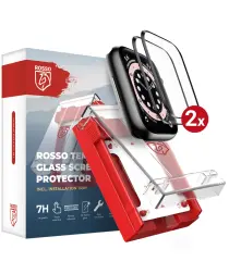 Rosso Apple Watch 44MM Tempered Glass - Screen Protector Installatietray 2-Pack