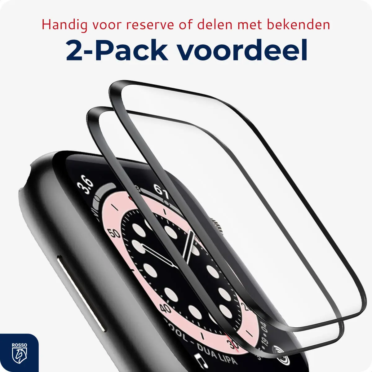 Rosso Apple Watch 44MM Tempered Glass - Screen Protector Installatietray 2-Pack afbeelding 8