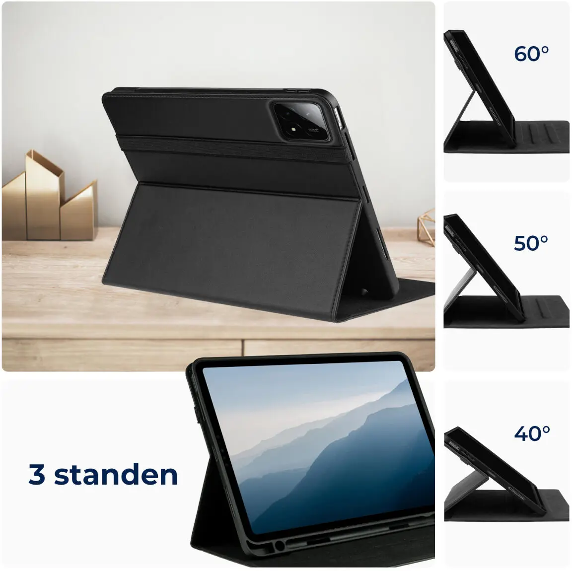 Rosso Element Xiaomi Pad 6S Pro 12.4 Hoes Book Case Zwart afbeelding 4