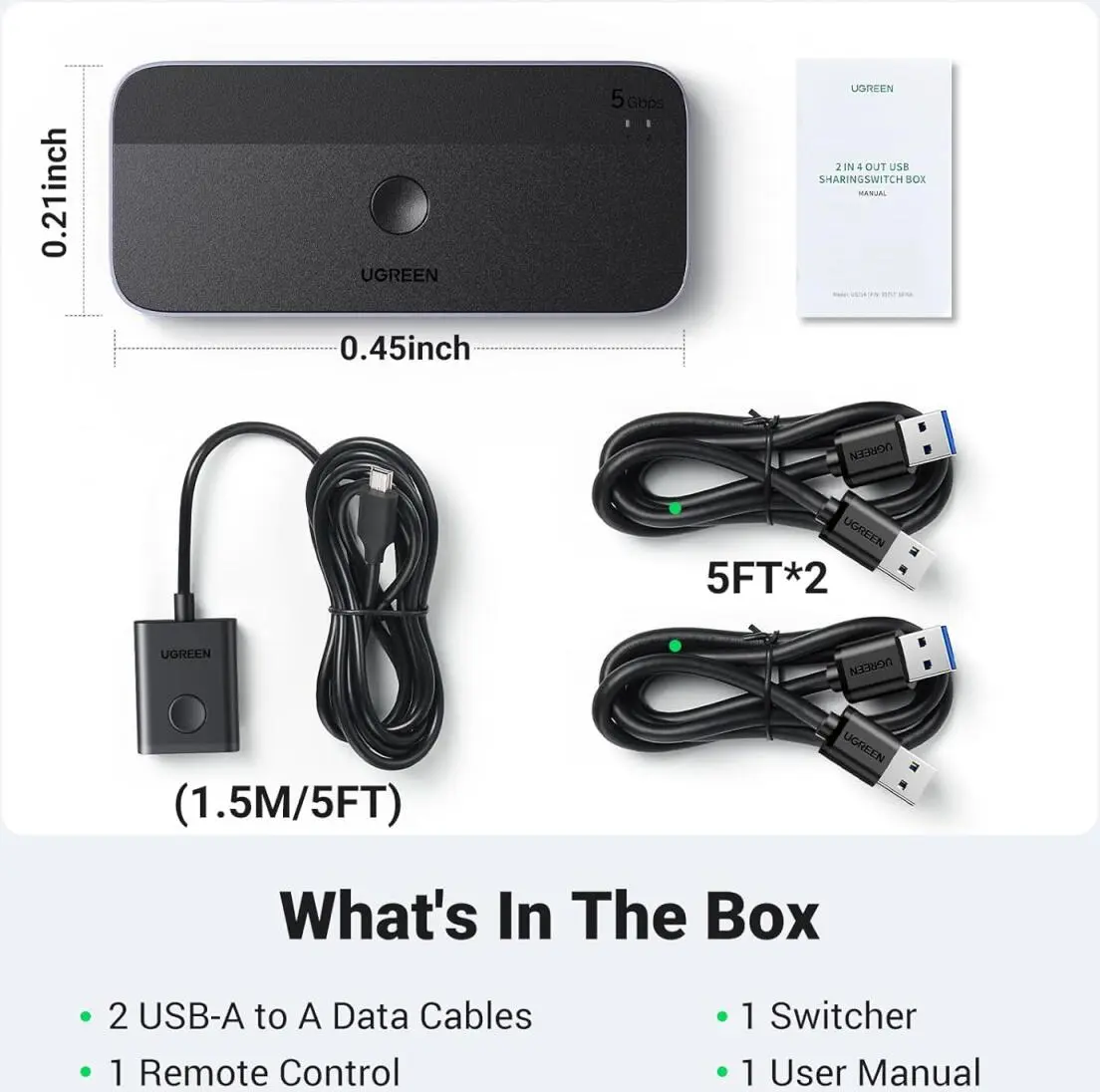UGREEN Sharing Switch USB 3.0 Schakelaar met 3 USB en 1 USB-C Poort afbeelding 9