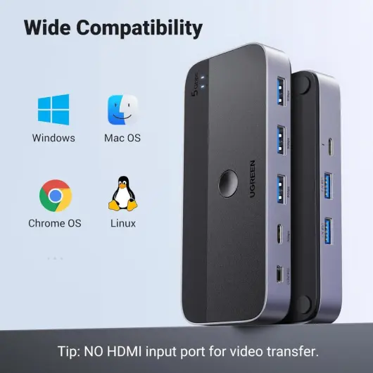 UGREEN Sharing Switch USB 3.0 Schakelaar met 3 USB en 1 USB-C Poort afbeelding 8