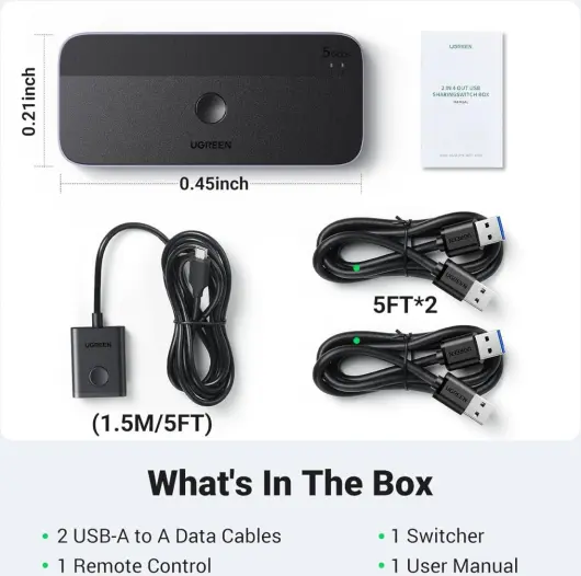 UGREEN Sharing Switch USB 3.0 Schakelaar met 3 USB en 1 USB-C Poort afbeelding 9