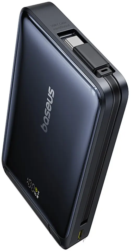 Baseus Nomos Kickstand Magnetische Qi2 Powerbank Draadloos Opladen 45W Zwart afbeelding 9