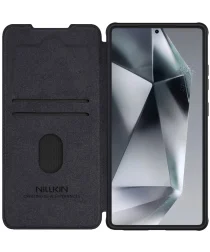 Nillkin Qin Pro Samsung Galaxy S25 Hoesje Book Case met Camera Slider Zwart