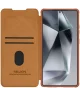 Nillkin Qin Pro Samsung Galaxy S25 Ultra Hoesje Book Case Camera Slider Bruin