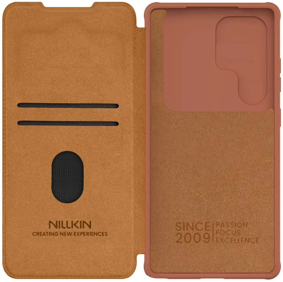 Nillkin Qin Pro Samsung Galaxy S25 Ultra Hoesje Book Case Camera Slider Bruin afbeelding 14
