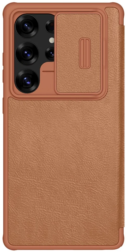 Nillkin Qin Pro Samsung Galaxy S25 Ultra Hoesje Book Case Camera Slider Bruin afbeelding 2