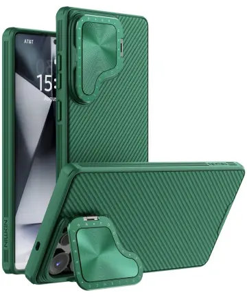 Nillkin CamShield Prop Samsung Galaxy S25 Ultra Hoesje MagSafe / Qi2 Groen Hoesjes