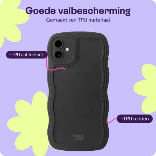HappyCase Wavy Apple iPhone 11 Hoesje TPU Back Cover Zwart afbeelding 5