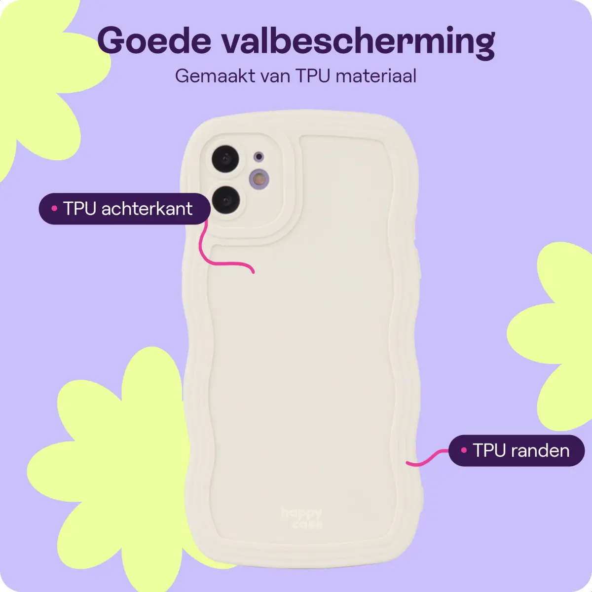 HappyCase Wavy Apple iPhone 11 Hoesje TPU Back Cover Beige afbeelding 5