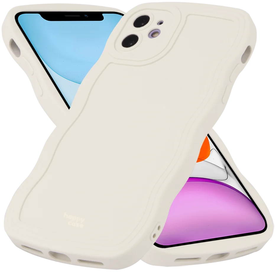 HappyCase Wavy Apple iPhone 11 Hoesje TPU Back Cover Beige afbeelding 2