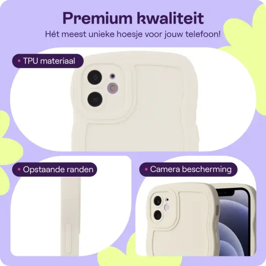 HappyCase Wavy Apple iPhone 11 Hoesje TPU Back Cover Beige afbeelding 3