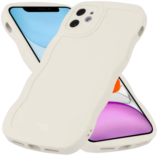 HappyCase Wavy Apple iPhone 11 Hoesje TPU Back Cover Beige afbeelding 2