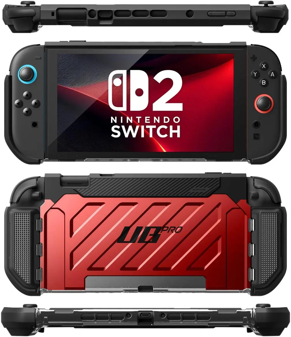 SUPCASE UB Pro Nintendo Switch 2 Hoesje Schokbestendig - Afneembare Joycon Rood afbeelding 10