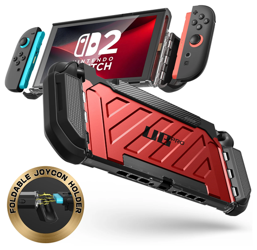 SUPCASE UB Pro Nintendo Switch 2 Hoesje Schokbestendig - Afneembare Joycon Rood afbeelding 1