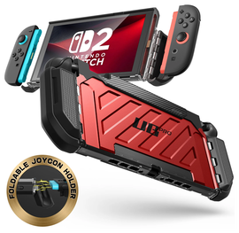 SUPCASE UB Pro Nintendo Switch 2 Hoesje Schokbestendig - Afneembare Joycon Rood afbeelding