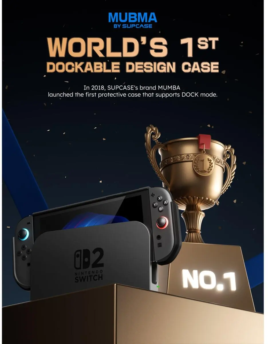 SUPCASE UB Pro Nintendo Switch 2 Hoesje Schokbestendig - Afneembare Joycon Blauw afbeelding 10
