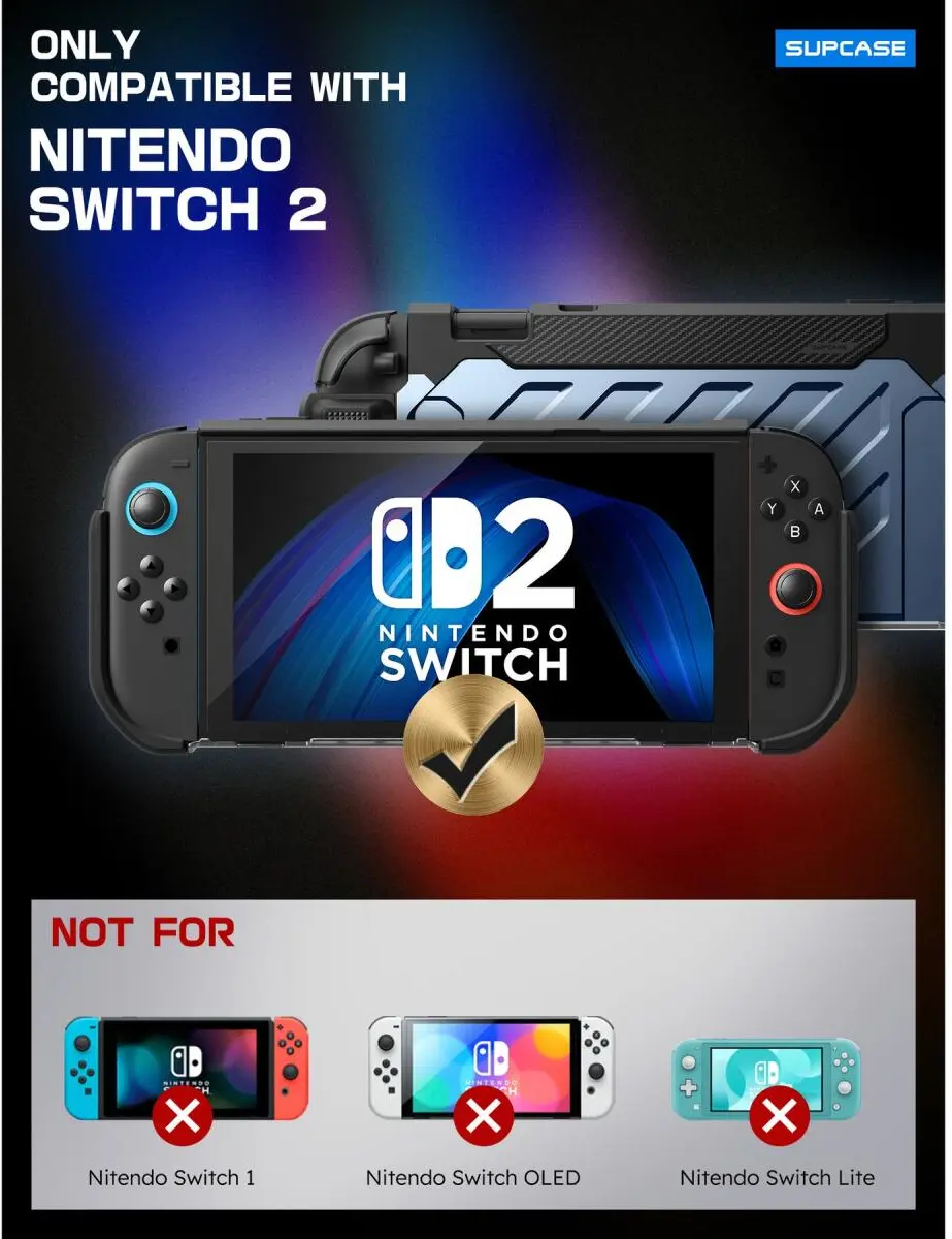 SUPCASE UB Pro Nintendo Switch 2 Hoesje Schokbestendig - Afneembare Joycon Blauw afbeelding 5