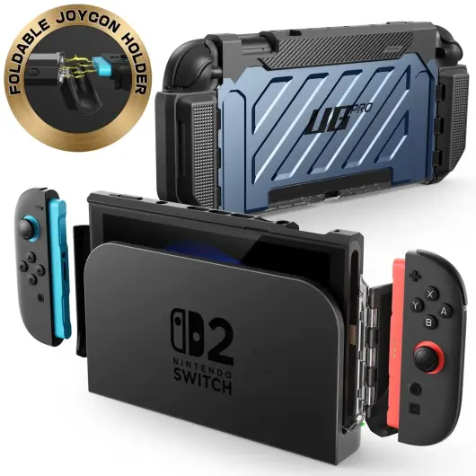 SUPCASE UB Pro Nintendo Switch 2 Hoesje Schokbestendig - Afneembare Joycon Blauw afbeelding 2
