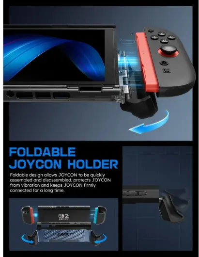 SUPCASE UB Pro Nintendo Switch 2 Hoesje Schokbestendig - Afneembare Joycon Blauw afbeelding 4