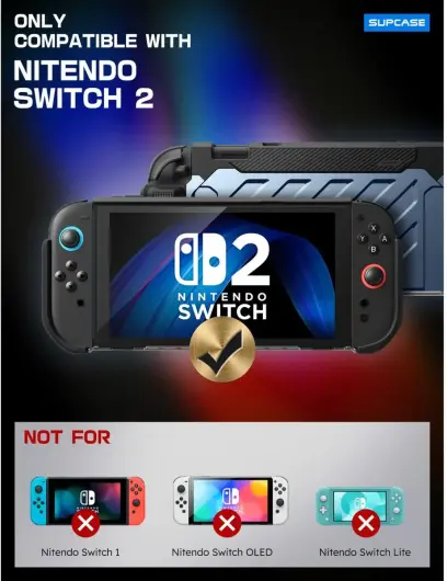 SUPCASE UB Pro Nintendo Switch 2 Hoesje Schokbestendig - Afneembare Joycon Blauw afbeelding 5