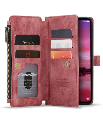 CaseMe C30 Samsung Galaxy S25 Hoesje Pasjeshouder Book Case Rood Hoesjes