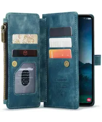 CaseMe C30 Samsung Galaxy S25 Hoesje Pasjeshouder Book Case Blauw