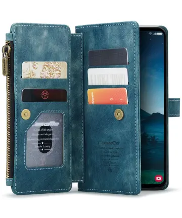 CaseMe C30 Samsung Galaxy S25 Hoesje Pasjeshouder Book Case Blauw Hoesjes