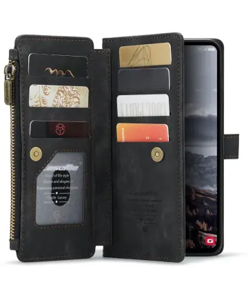 CaseMe C30 Samsung Galaxy S25 Plus Hoesje Pasjeshouder Book Case Zwart Hoesjes