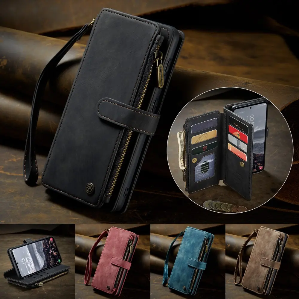 CaseMe C30 Samsung Galaxy S25 Plus Hoesje Pasjeshouder Book Case Zwart afbeelding 10