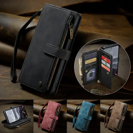 CaseMe C30 Samsung Galaxy S25 Plus Hoesje Pasjeshouder Book Case Zwart afbeelding 10