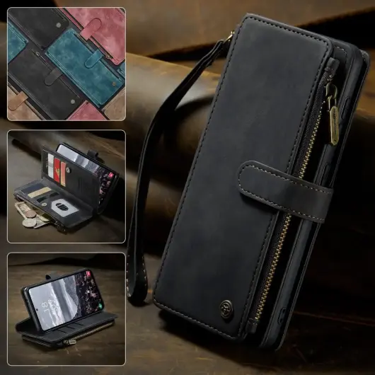CaseMe C30 Samsung Galaxy S25 Plus Hoesje Pasjeshouder Book Case Zwart afbeelding 9