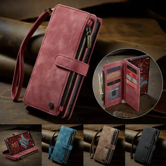 CaseMe C30 Samsung Galaxy S25 Plus Hoesje Pasjeshouder Book Case Rood afbeelding 10