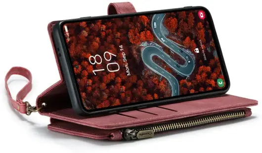 CaseMe C30 Samsung Galaxy S25 Plus Hoesje Pasjeshouder Book Case Rood afbeelding 12
