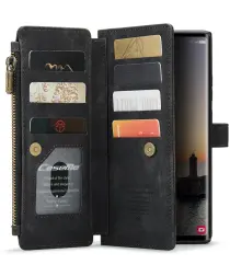 CaseMe C30 Samsung Galaxy S25 Ultra Hoesje Pasjeshouder Book Case Zwart